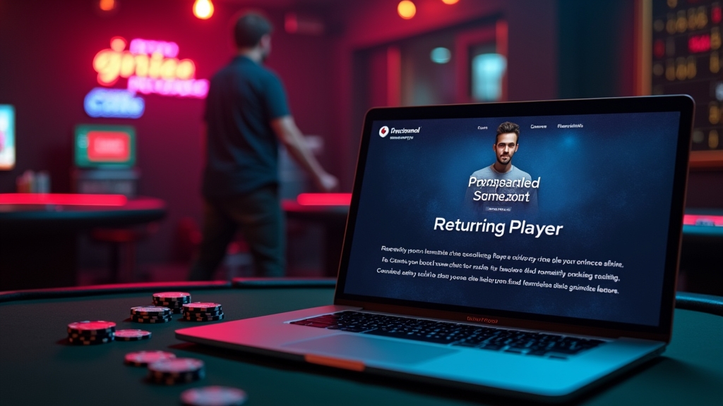 Person sieht ein personalisiertes Bonusangebot für Bestandskunden im Casino-Design