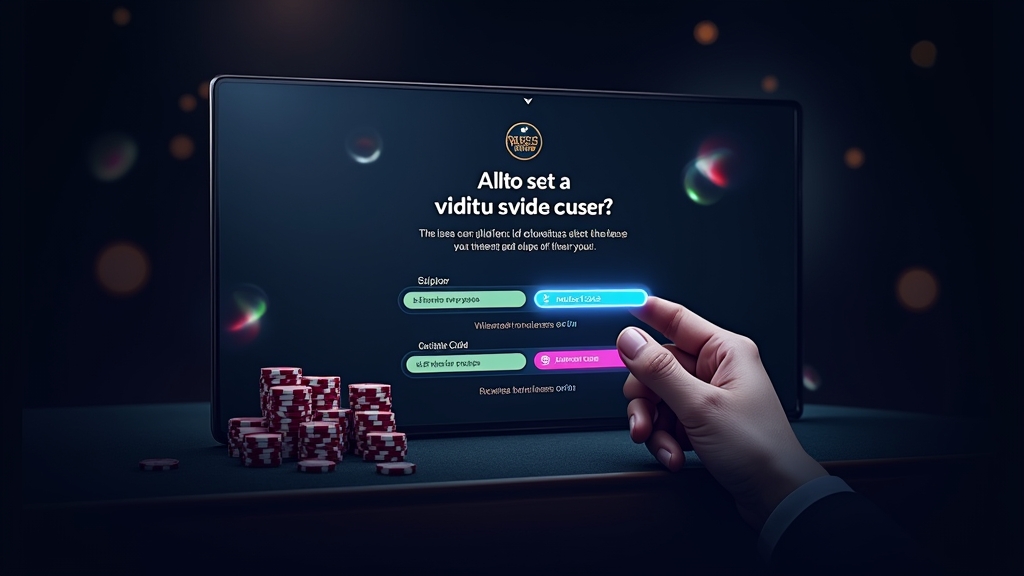 Spieler prüft einen Bonuscode und Aktionscode in einer dunklen Casino-Ansicht